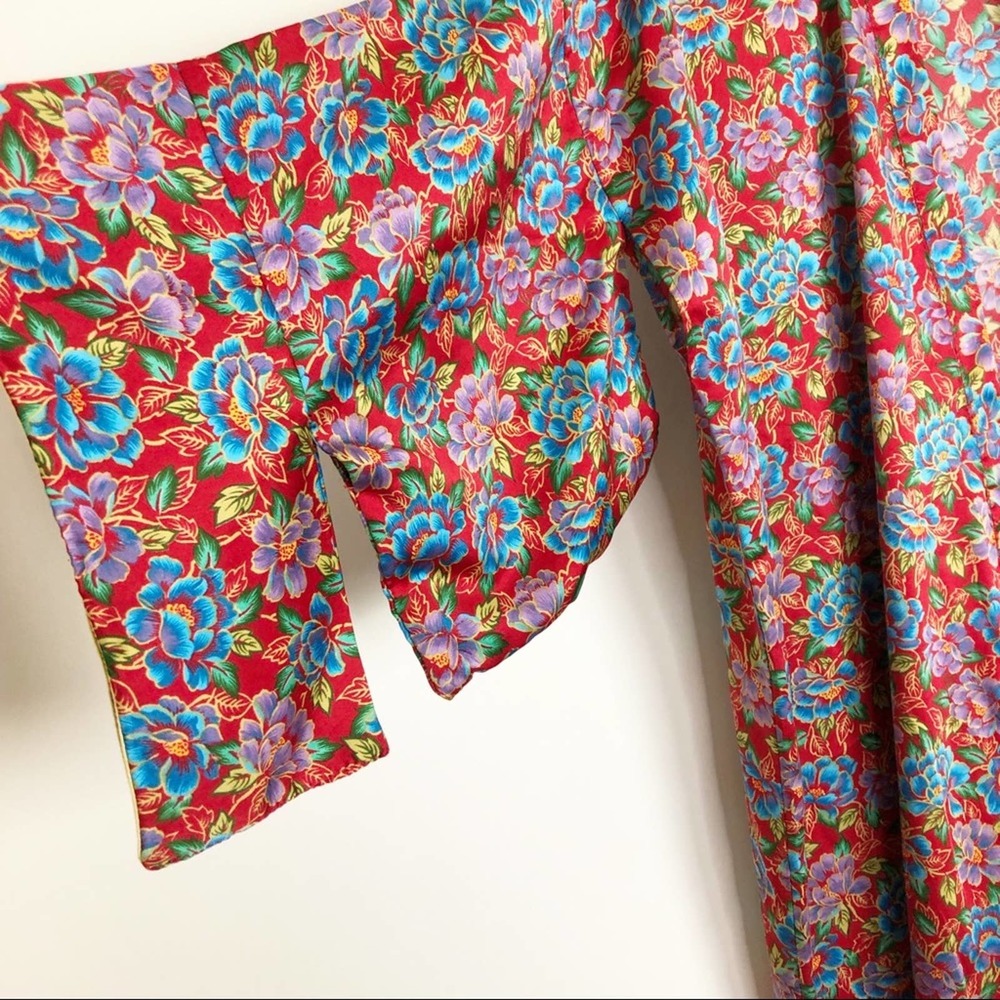 Colorful Floral Handmade Kimono Robe - Picture 6 of 9